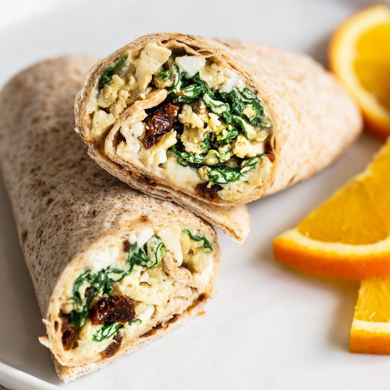 Spinach & egg breakfast burritos