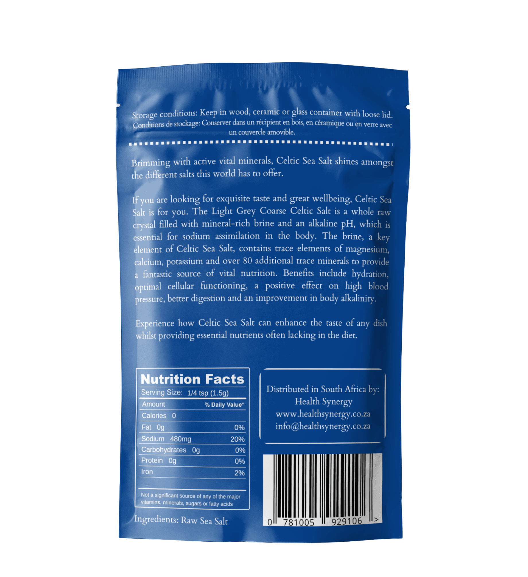 250g Original Course Celtic Sea Salt - a convenient way to boost nutrient absorption - Health Nutrition