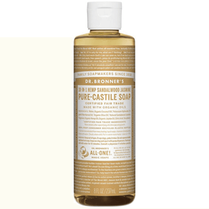 Dr Bronner Vegan Certified Sandalwood Jasmine Pure Castile Liquid Soap - Health Nutrition