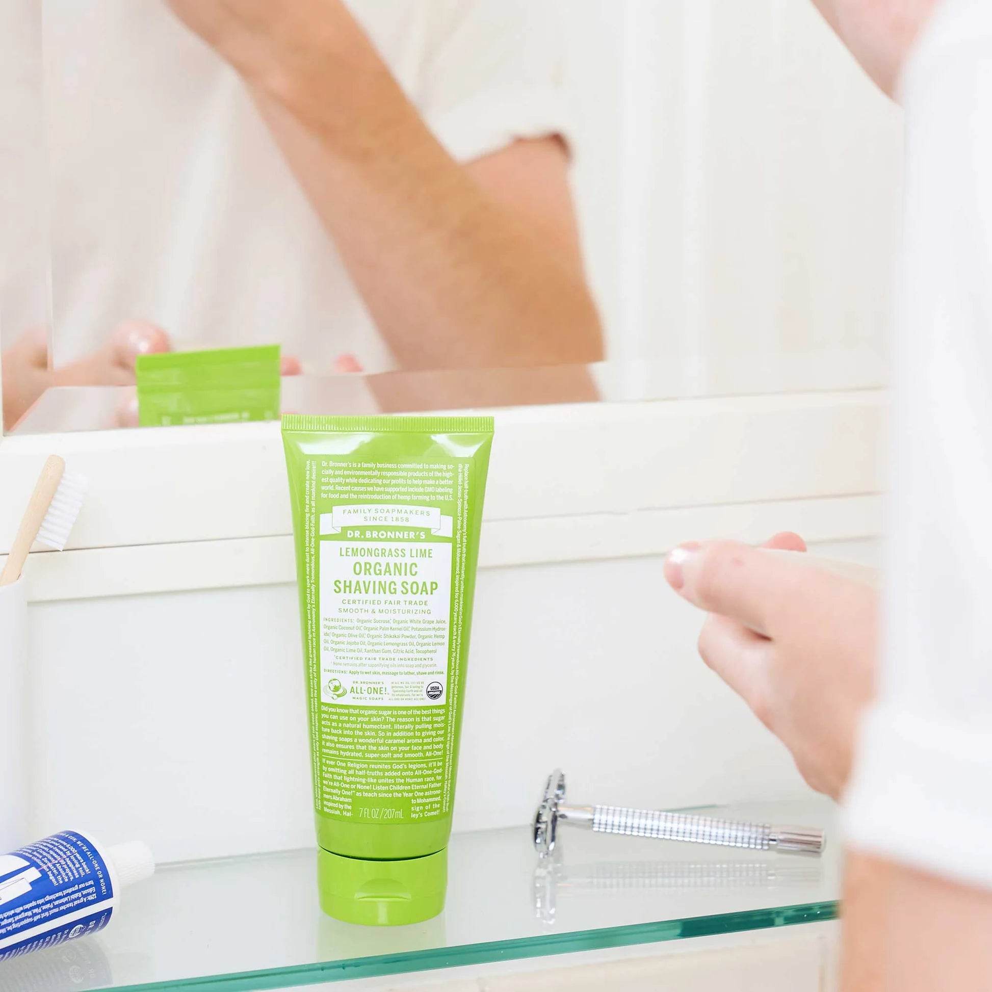 Dr Bronner Certified Organic Lemon Grass Shaving Soap - Health Nutrition
