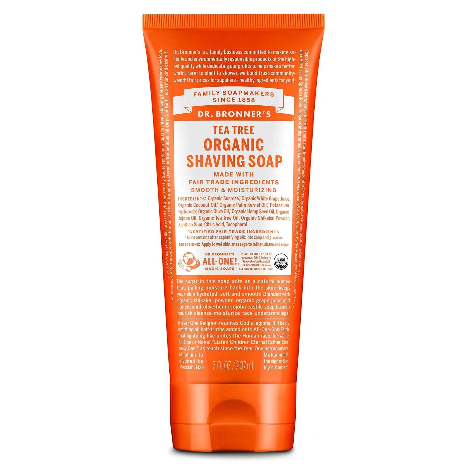 Dr Bronner Certified Organic Tea Tree Shaving Soap - Health Nutrition