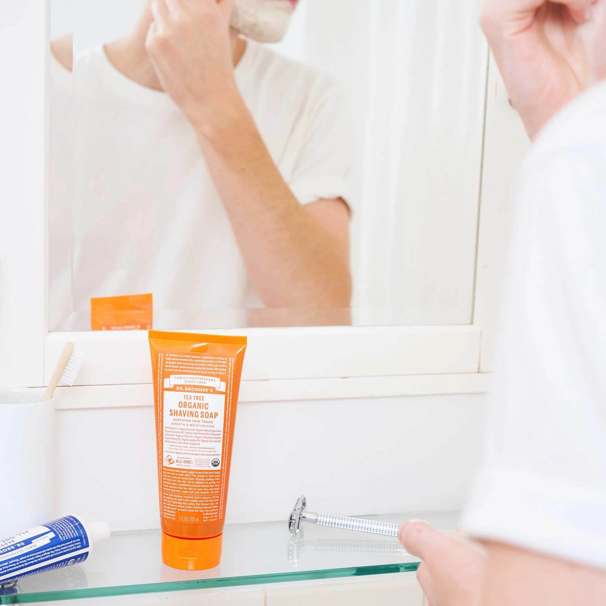 Dr Bronner Certified Organic Tea Tree Shaving Soap - Health Nutrition