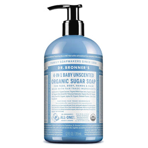 Dr Bronner Organic Unscented Sugar Soap - Vegan - Health Nutrition