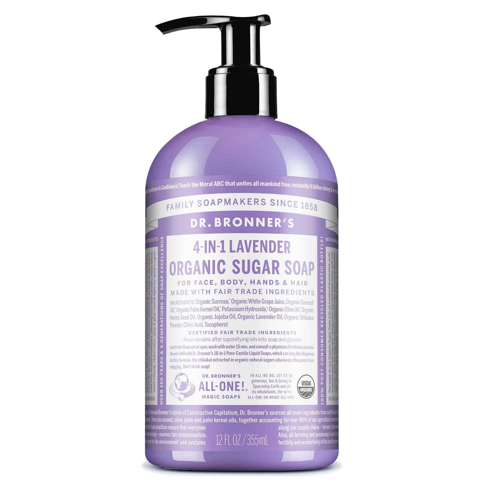 Dr Bronner Organic Lavender Sugar Soap - Vegan - Health Nutrition