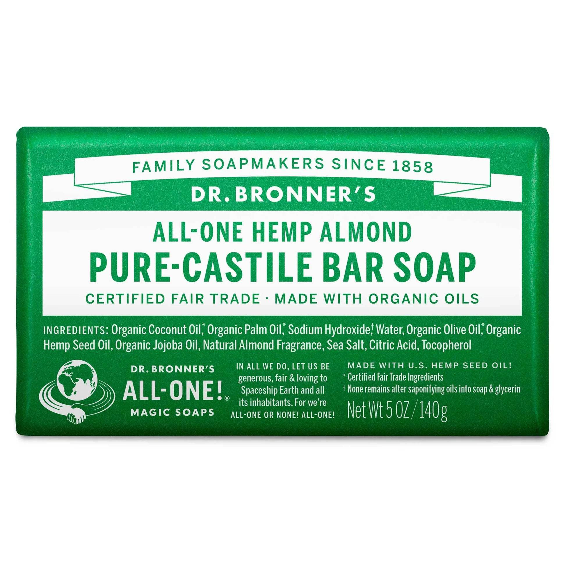 Dr Bronner Pure-Castile Bar Soaps - Gentle! Effective! Mild! - Health Nutrition
