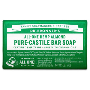 Dr Bronner Pure-Castile Bar Soaps - Gentle! Effective! Mild! - Health Nutrition