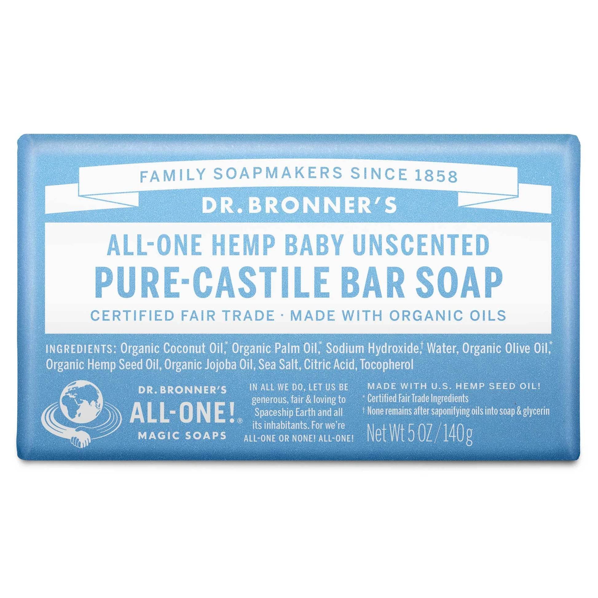 Dr Bronner Pure-Castile Bar Soaps - Gentle! Effective! Mild! - Health Nutrition