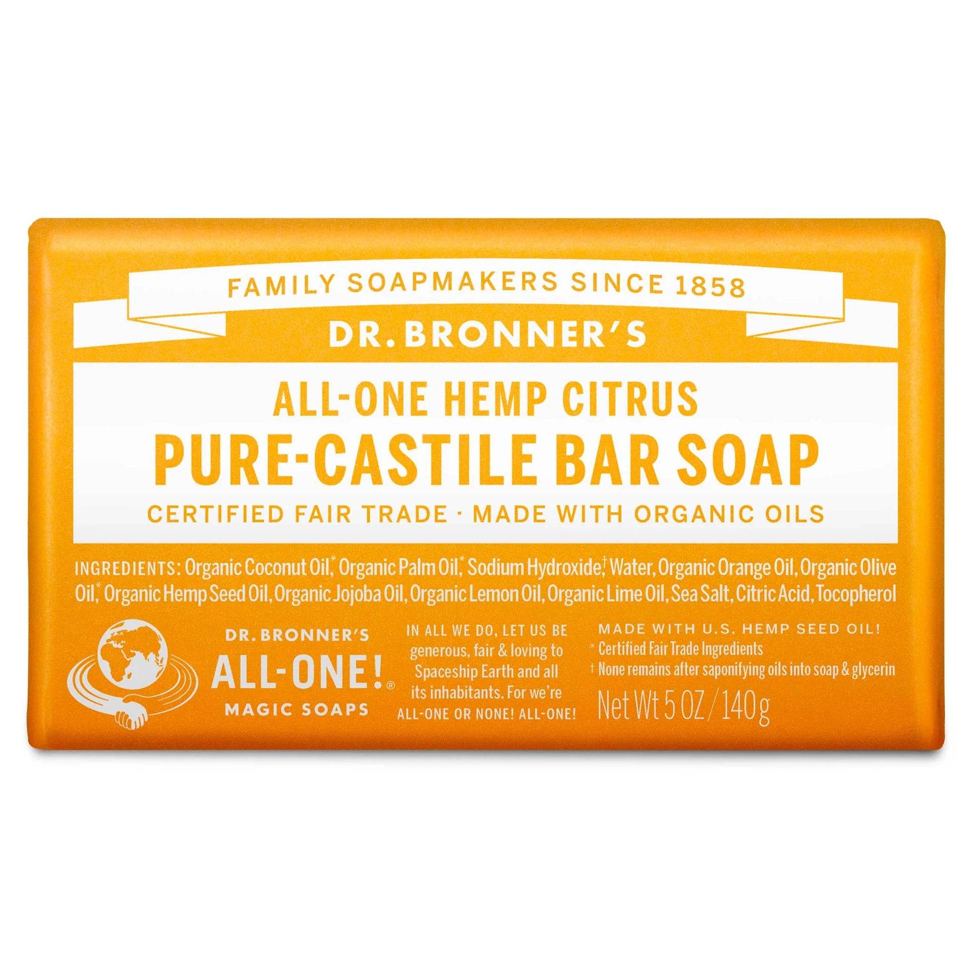 Dr Bronner Pure-Castile Bar Soaps - Gentle! Effective! Mild! - Health Nutrition