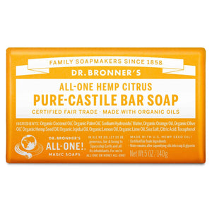 Dr Bronner Pure-Castile Bar Soaps - Gentle! Effective! Mild! - Health Nutrition