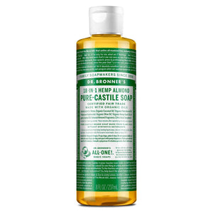 Dr Bronner Vegan Certified Almond Pure Castile Liquid Soap - Health Nutrition