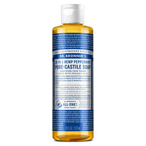 Dr Bronner's Vegan Certified Pure-Castile Hemp Peppermint Liquid Soap - Health Nutrition