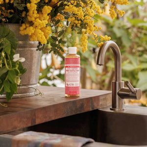 Dr Bronner's Vegan Certified Pure-Castile Rose Liquid Soap - Health Nutrition