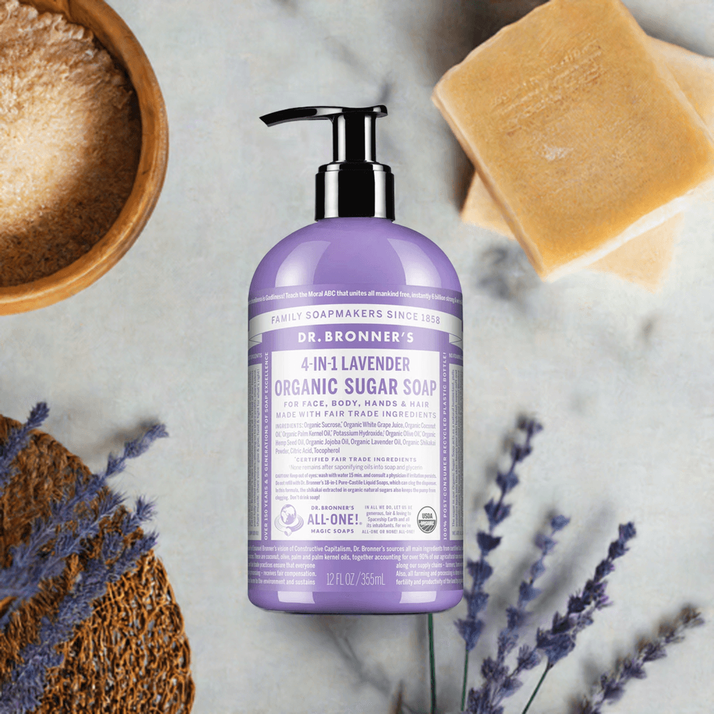 Dr Bronner Organic Lavender Sugar Soap - Vegan - Health Nutrition