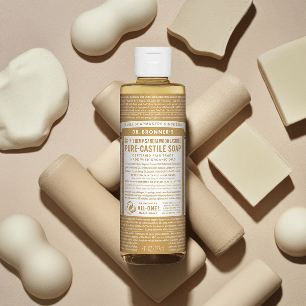 Dr Bronner Vegan Certified Sandalwood Jasmine Pure Castile Liquid Soap - Health Nutrition