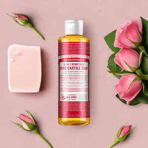 Dr Bronner's Vegan Certified Pure-Castile Rose Liquid Soap - Health Nutrition