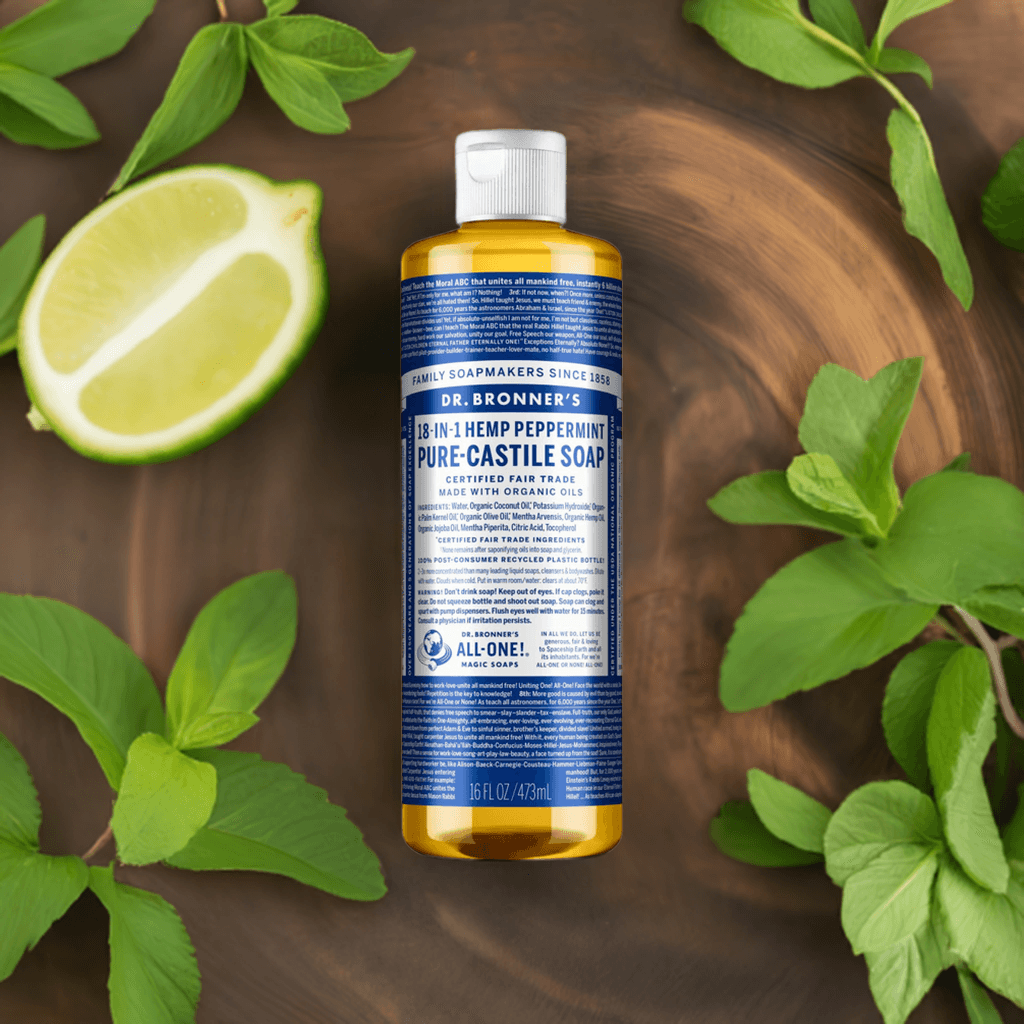 Dr Bronner's Vegan Certified Pure-Castile Hemp Peppermint Liquid Soap - Health Nutrition