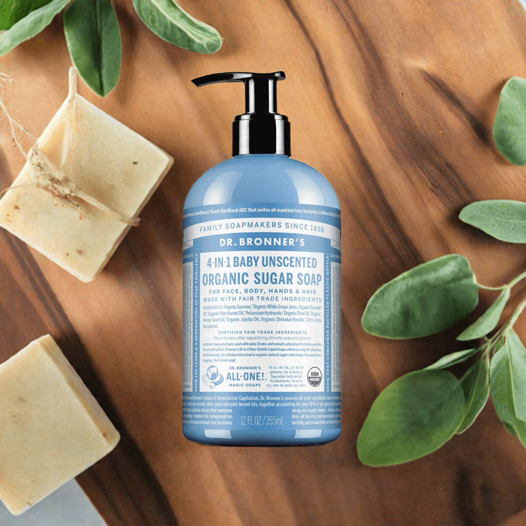 Dr Bronner Organic Unscented Sugar Soap - Vegan - Health Nutrition