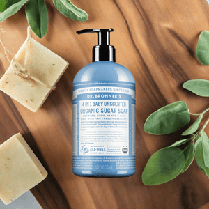 Dr Bronner Organic Unscented Sugar Soap - Vegan - Health Nutrition