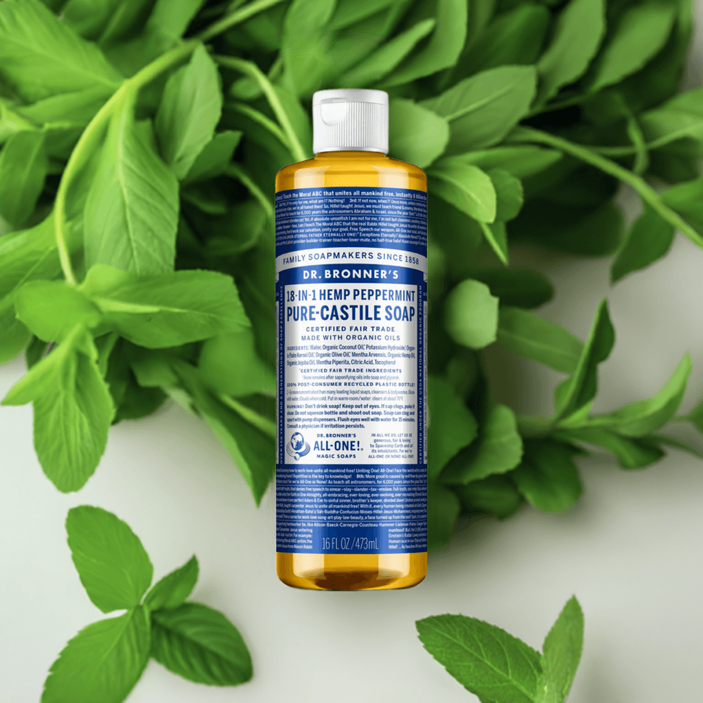 Dr Bronner's Vegan Certified Pure-Castile Hemp Peppermint Liquid Soap - Health Nutrition