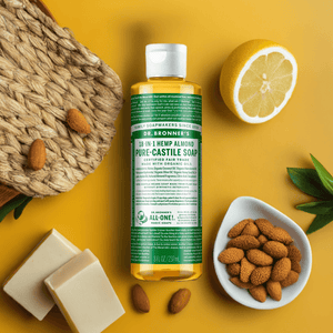 Dr Bronner Vegan Certified Almond Pure Castile Liquid Soap - Health Nutrition