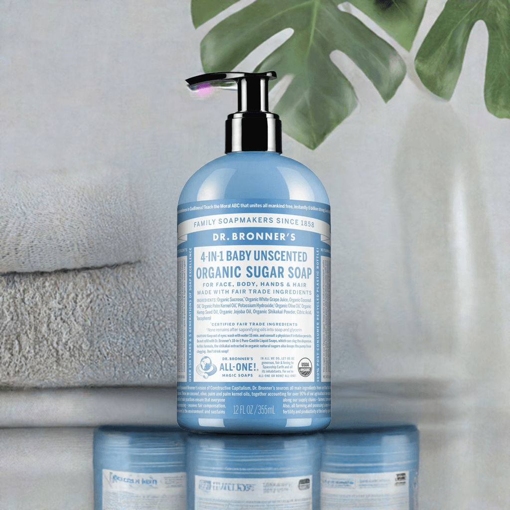 Dr Bronner Organic Unscented Sugar Soap - Vegan - Health Nutrition